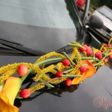  Vienetinės gėlių kompozicijos,girliandos automobiliui papuošti